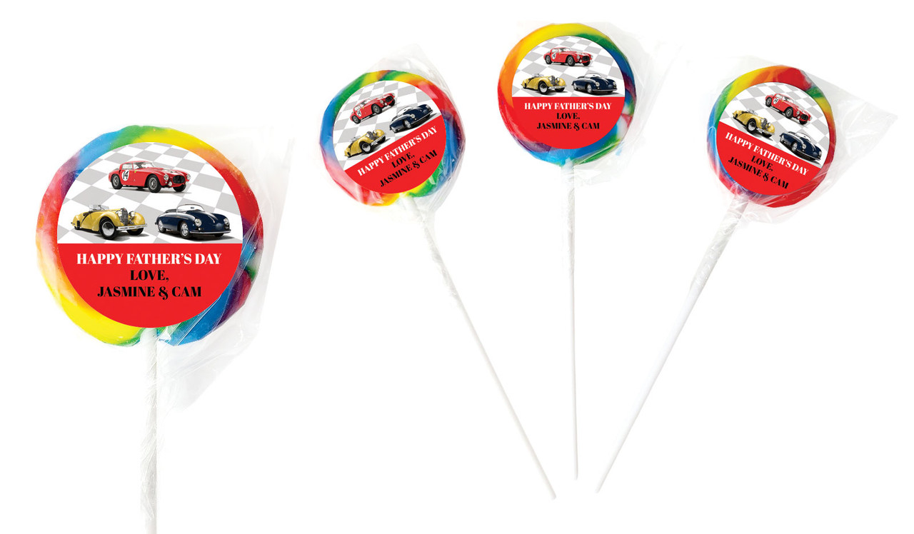 Cars Of Yesteryear Personalised Fathers Day Lollipops