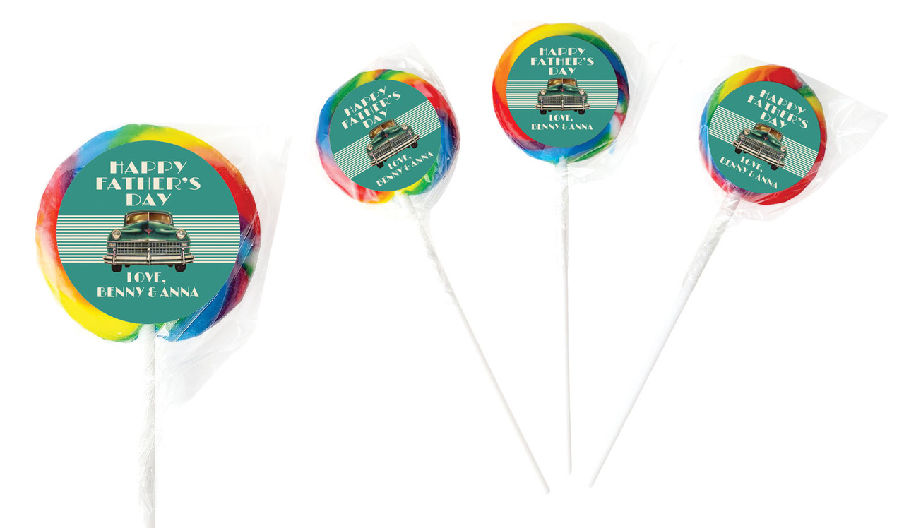 Old Cadillac Fathers Day Personalised Lollipops