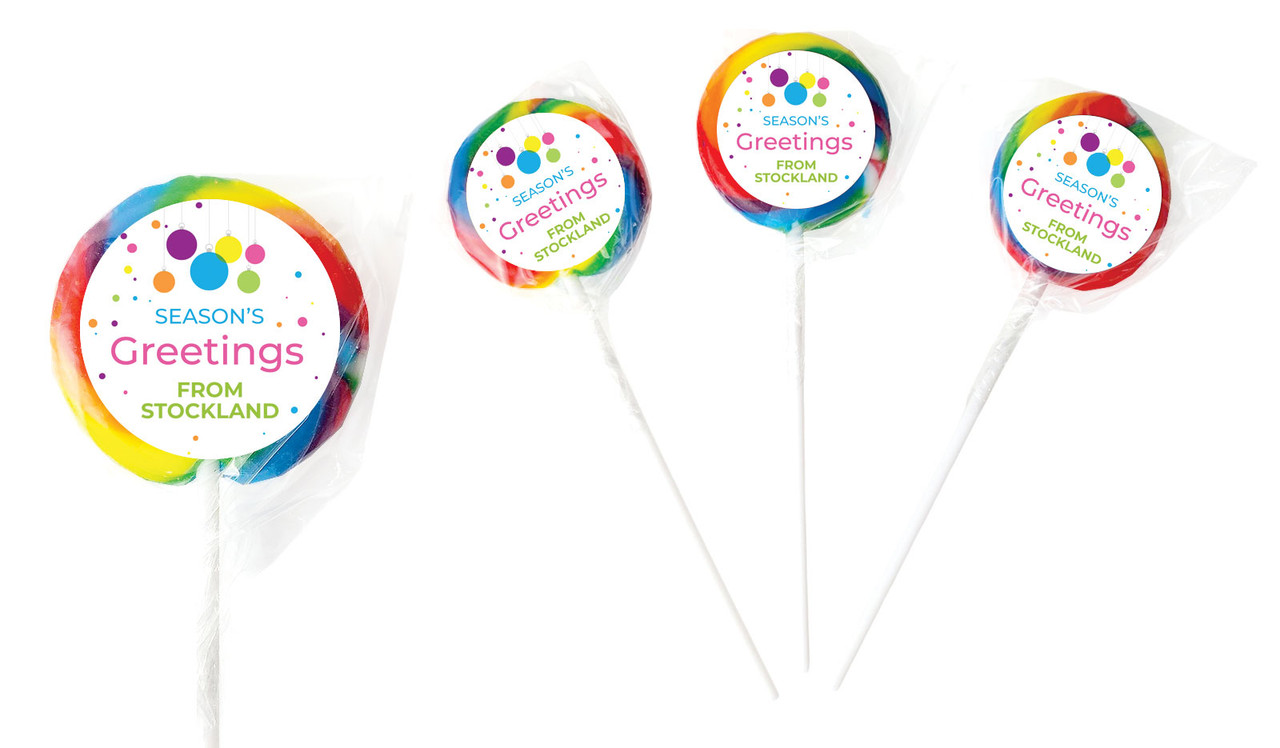 Vivid Baubles Christmas Personalised Christmas Lollipops