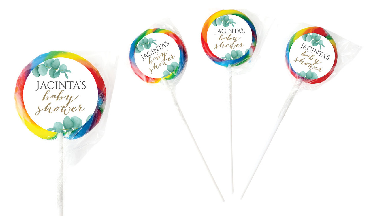 Eucalyptus Baby Shower Personalised Lollipop