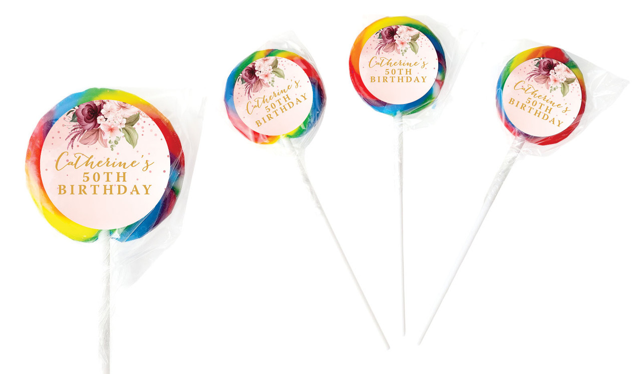 Glitter Balloon Personalised Birthday Lollipop