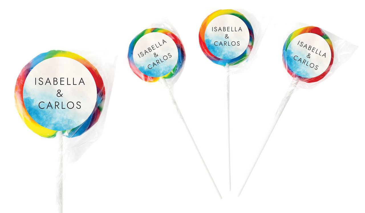 Ocean Personalised Wedding Lollipops