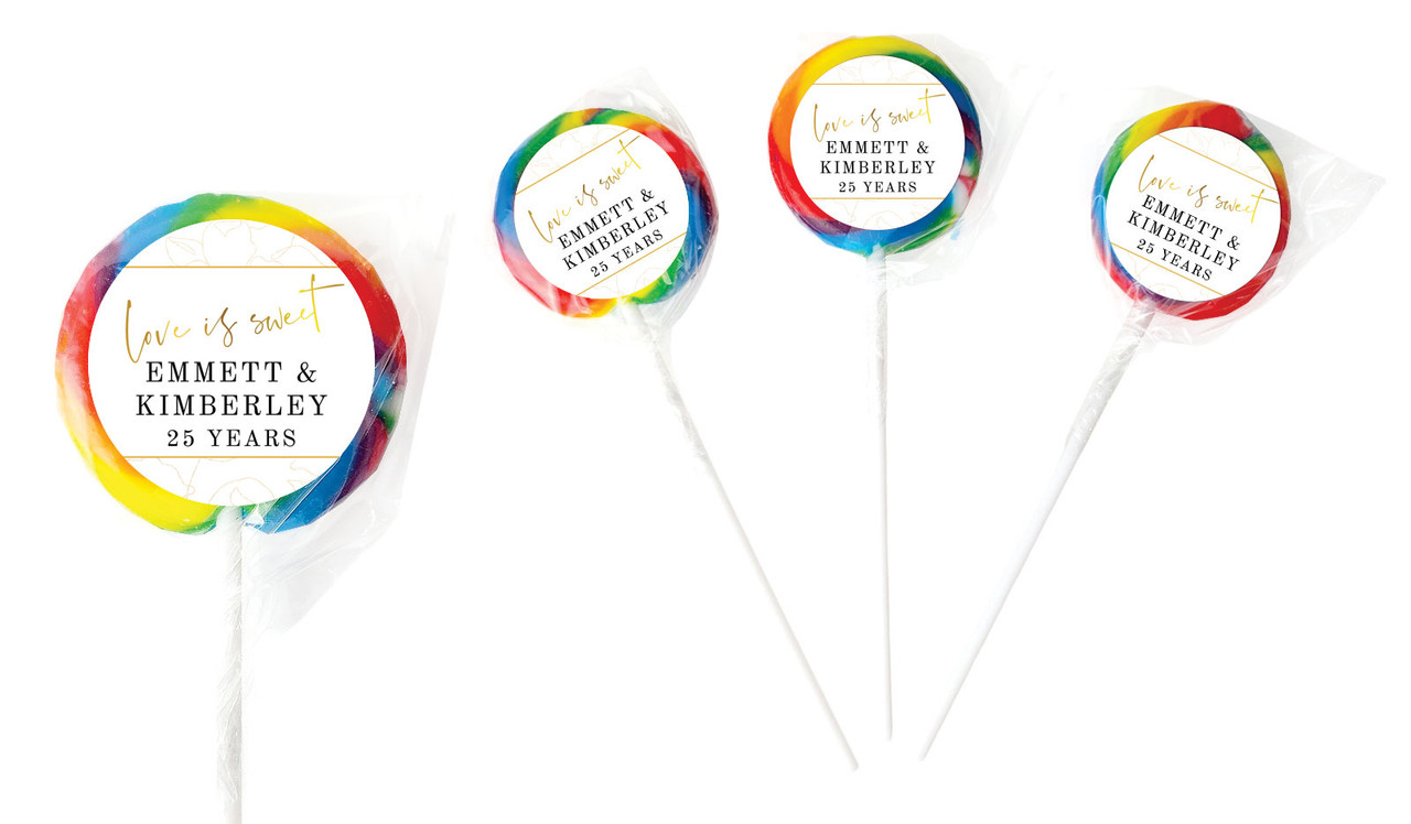 Love Is Sweet Anniversary Personalised Lollipops