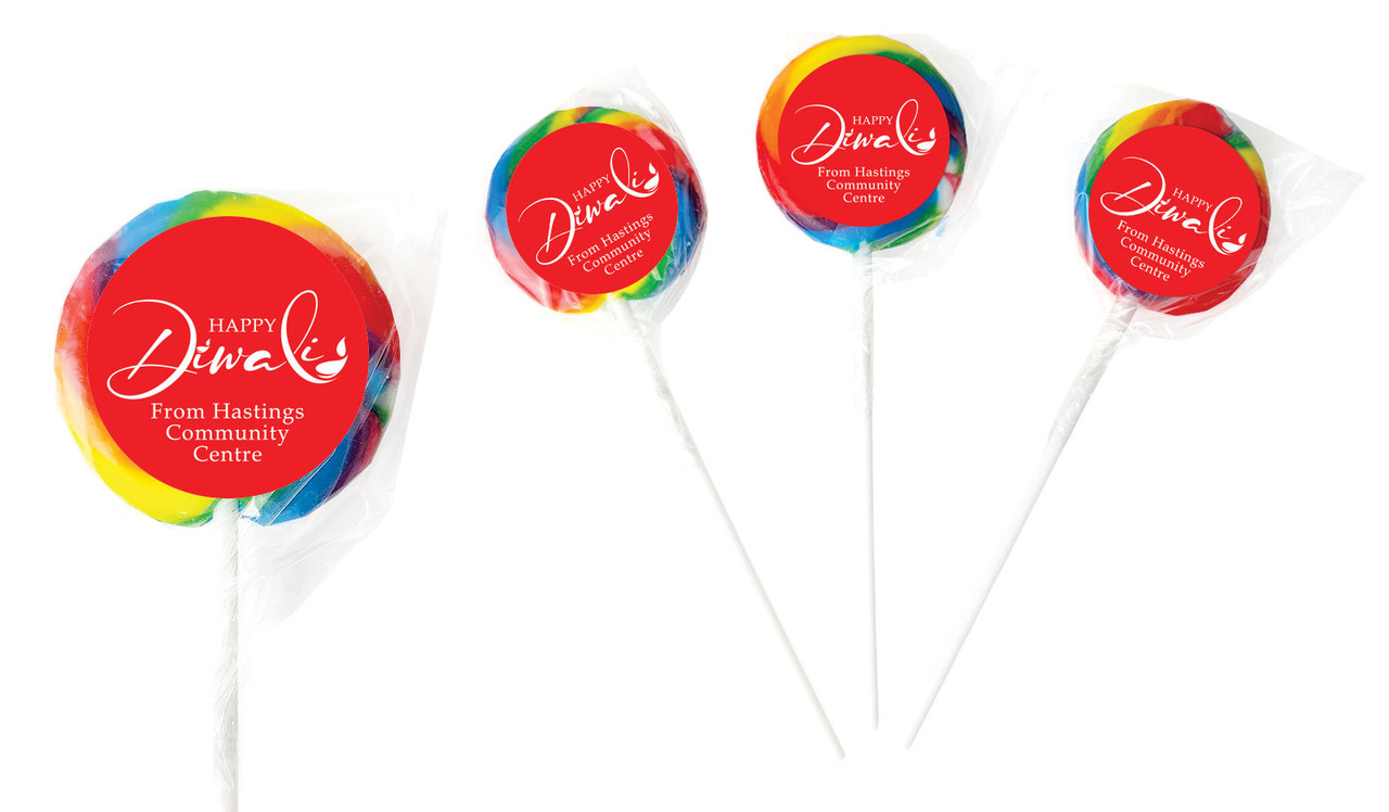 Red Personalised Diwali Lollipop