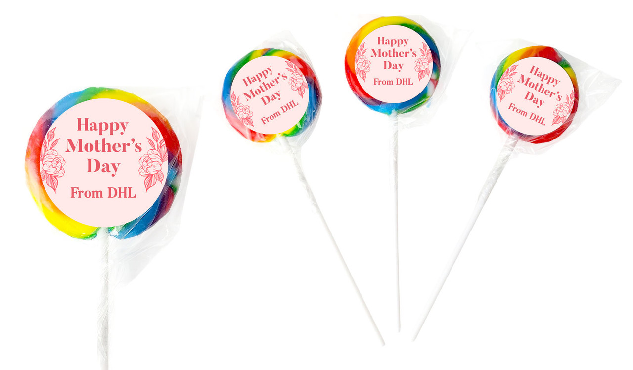 Sketched Roses Mother's Day Personalised Lollipop