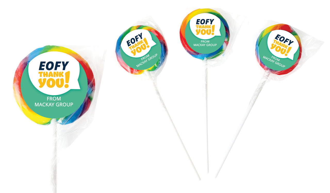 Corporate Colours EOFY Personalised Lollipops