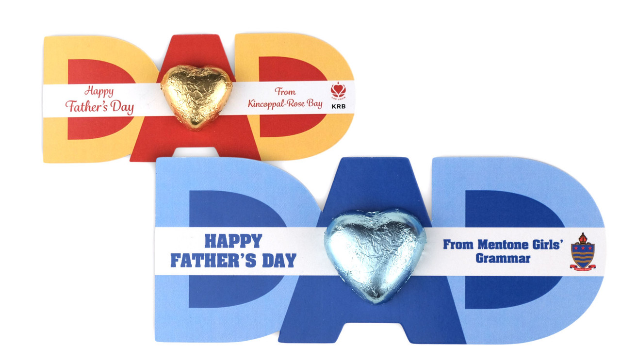 Branded Dad Word Card With Chocolate Heart