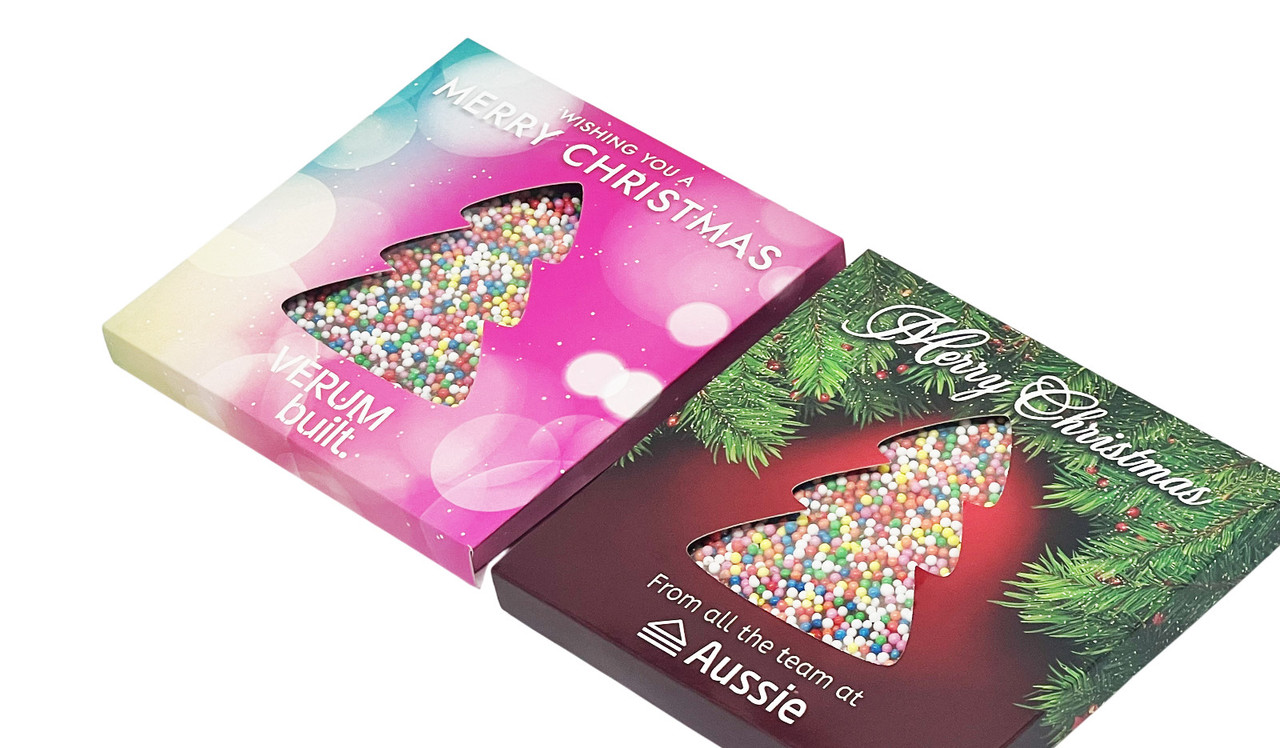 Perspective view of Christmas Shapes Custom 10cm Freckle Box