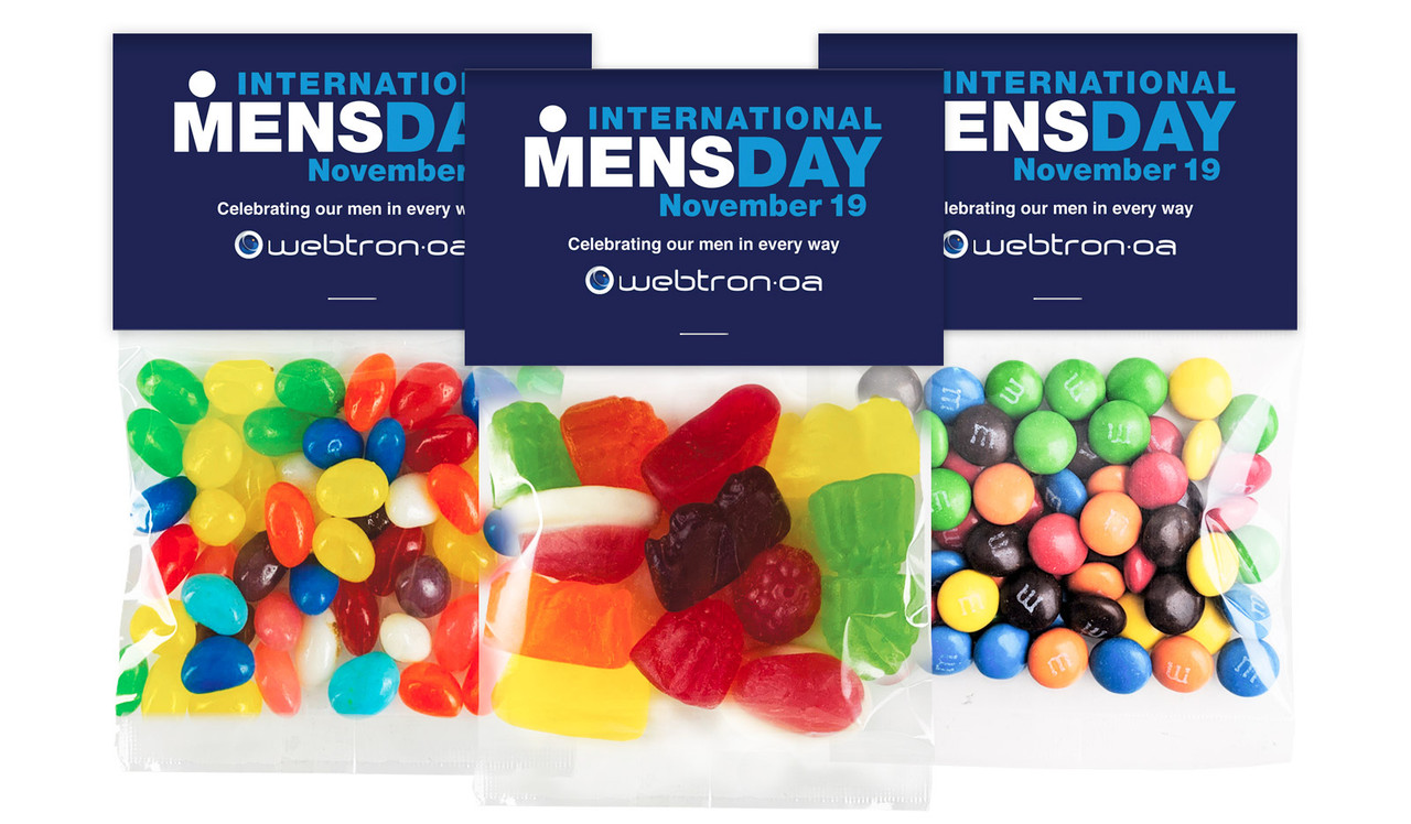 International Mens Day Personalised Lolly Bag With Topper