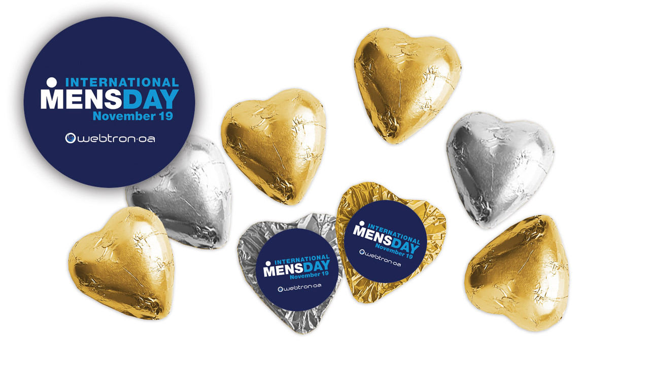 International Mens Day Personalised Foil Chocolate Hearts