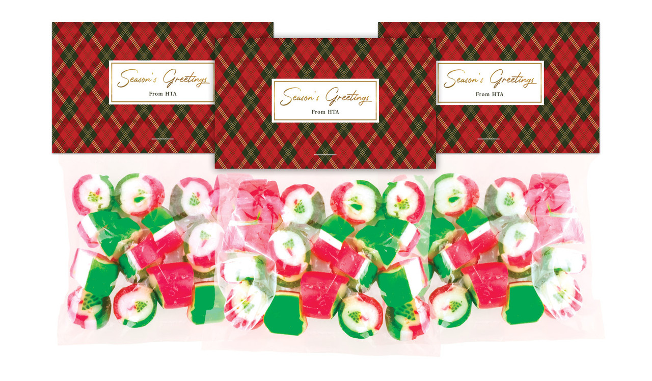 Festive Rock Candy Bags WIth Branded Topper