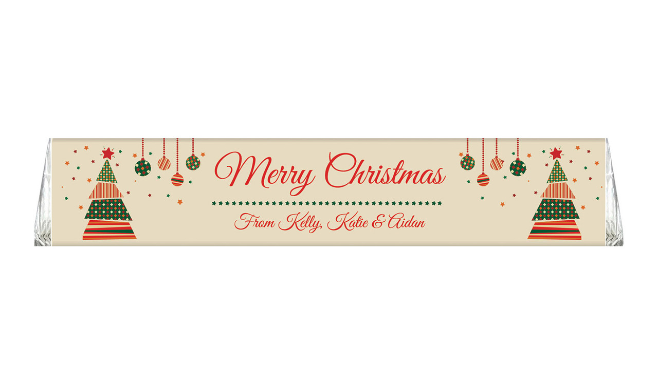 Abstract Tree Personalised Christmas Large Toblerone Chocolates 100g