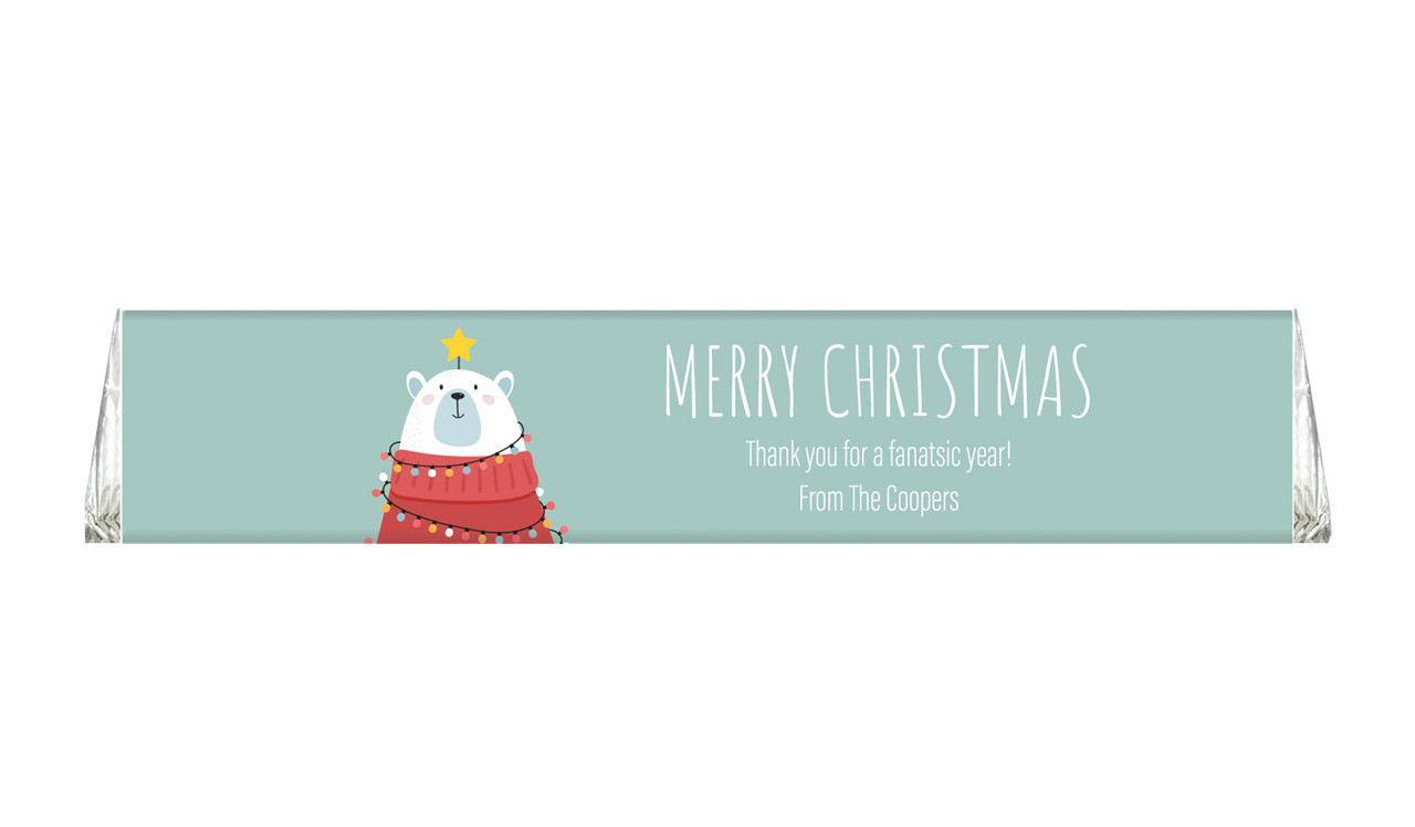 Polar Bear Christmas Personalised Large Toblerone Bar 100g