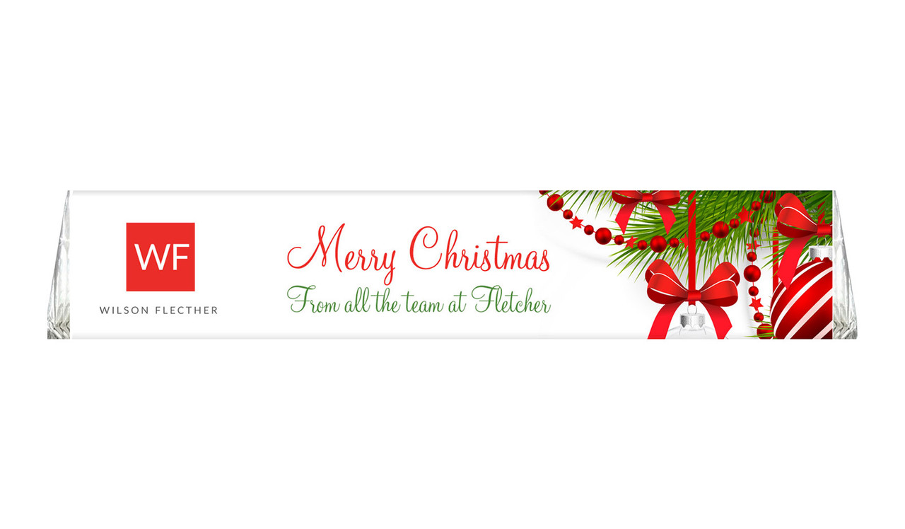 White Baubles Christmas Personalised Large Toblerone Bar 100g