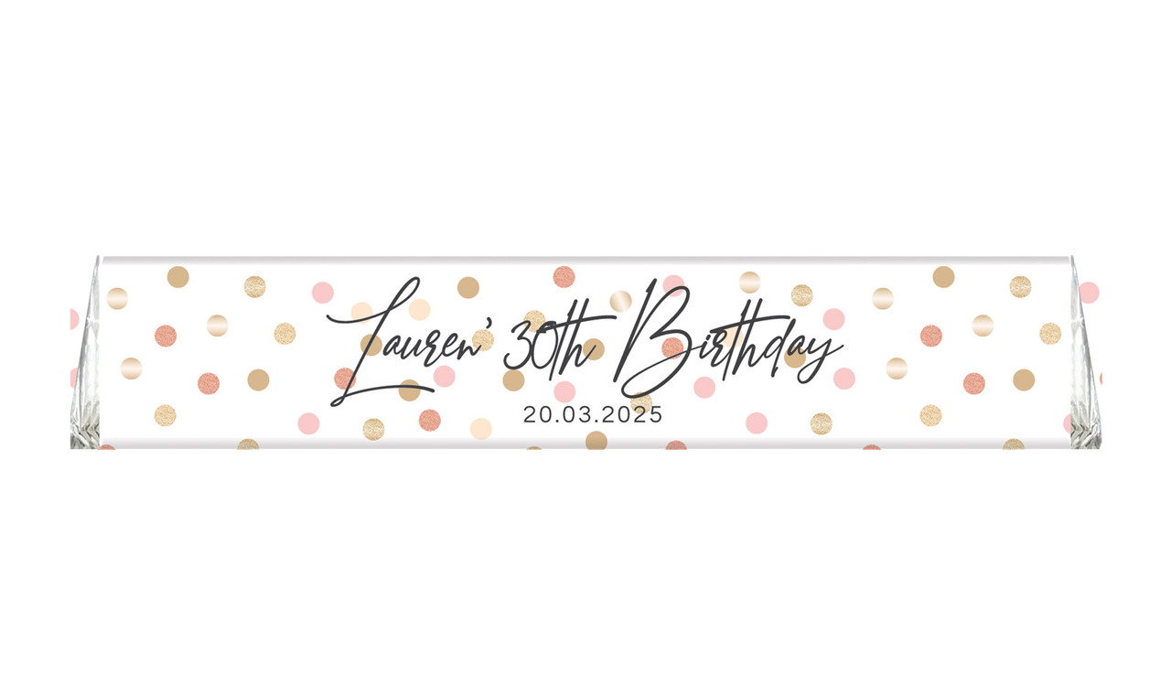 Metallic Confetti Custom Large Toblerone Chocolate Bar 100g 