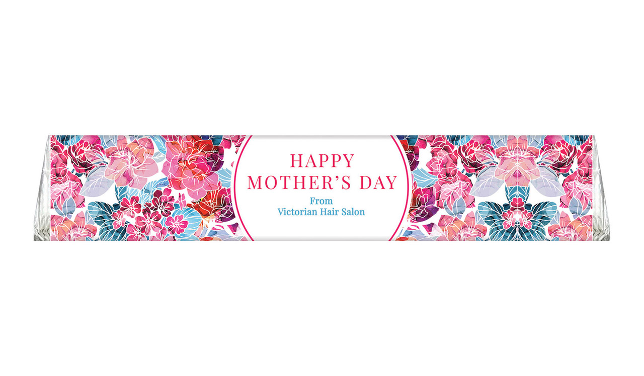 Seamless Floral Personalised Large Toblerone Mother's Day Chocolates 100g