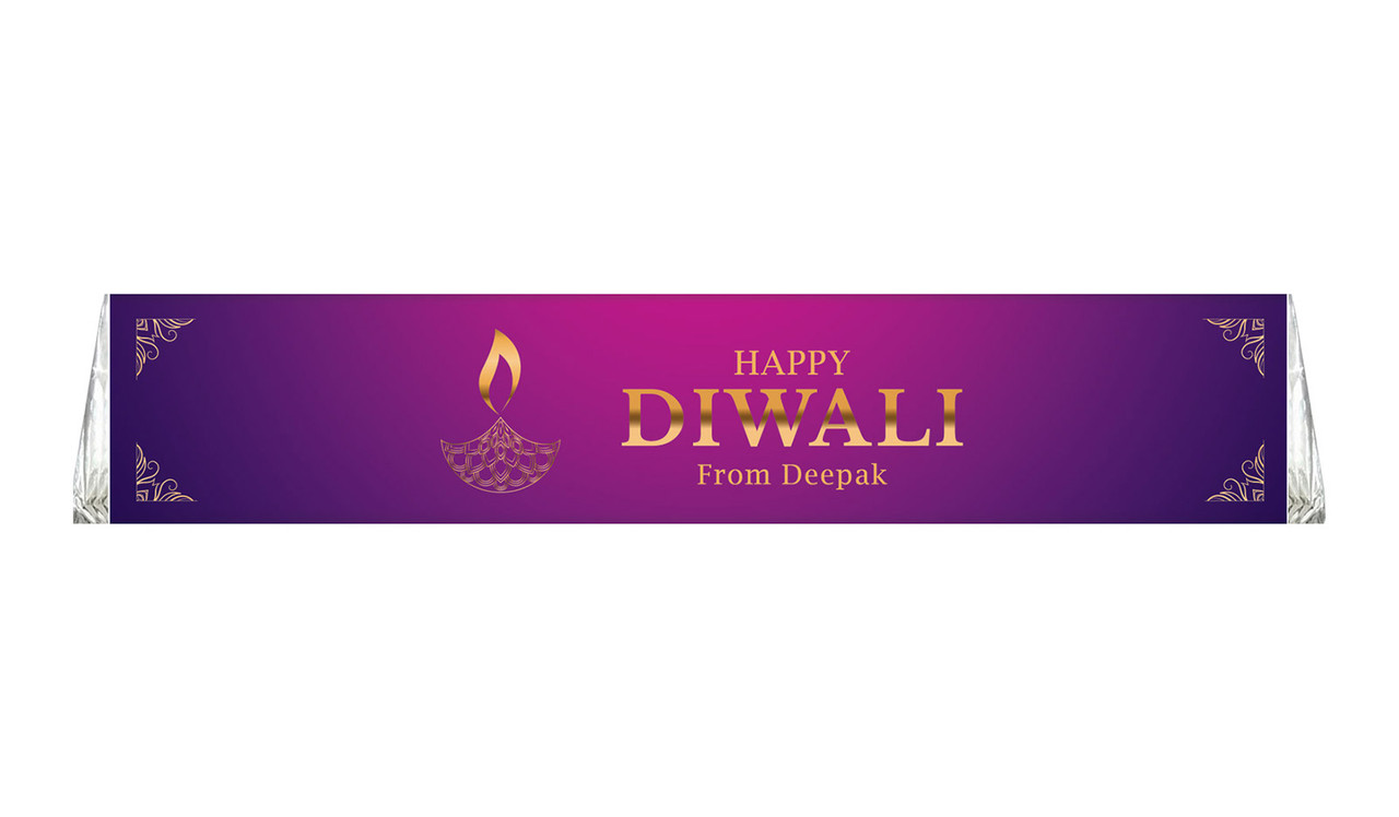 Purple Personalised Large Toblerone Diwali Chocolates 100g