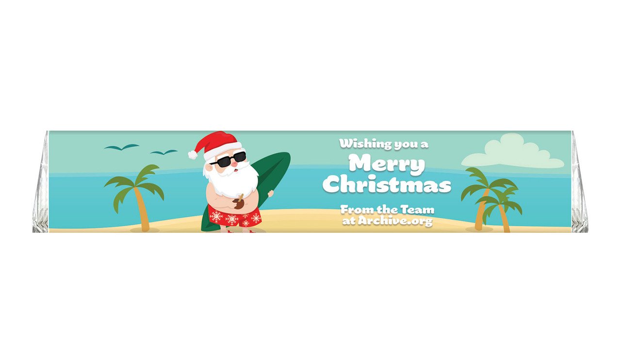 Beach Santa Christmas Personalised Large Toblerone Bar 100g