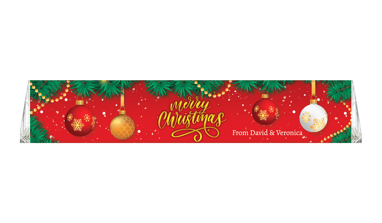 Red Festive Personalised Christmas Large Toblerone Bar 100g