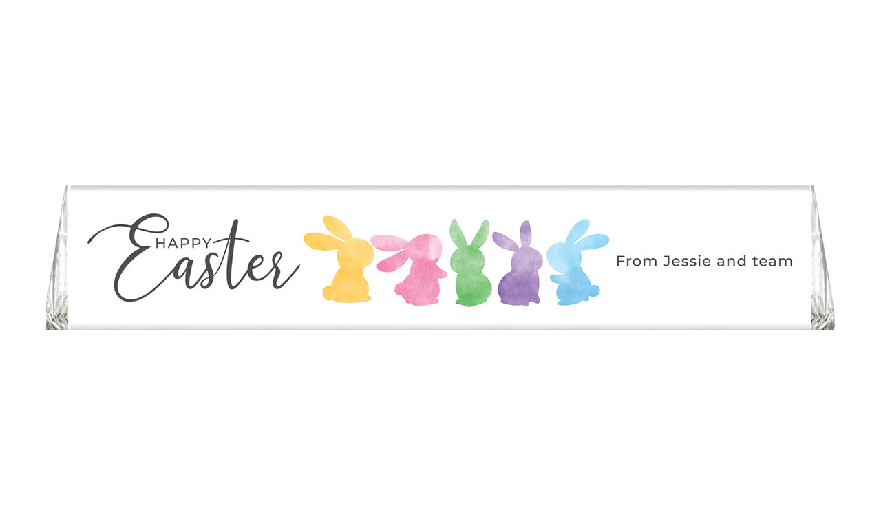 Colourful Bunnies Personalised Easter Large Toblerone Bars 100g