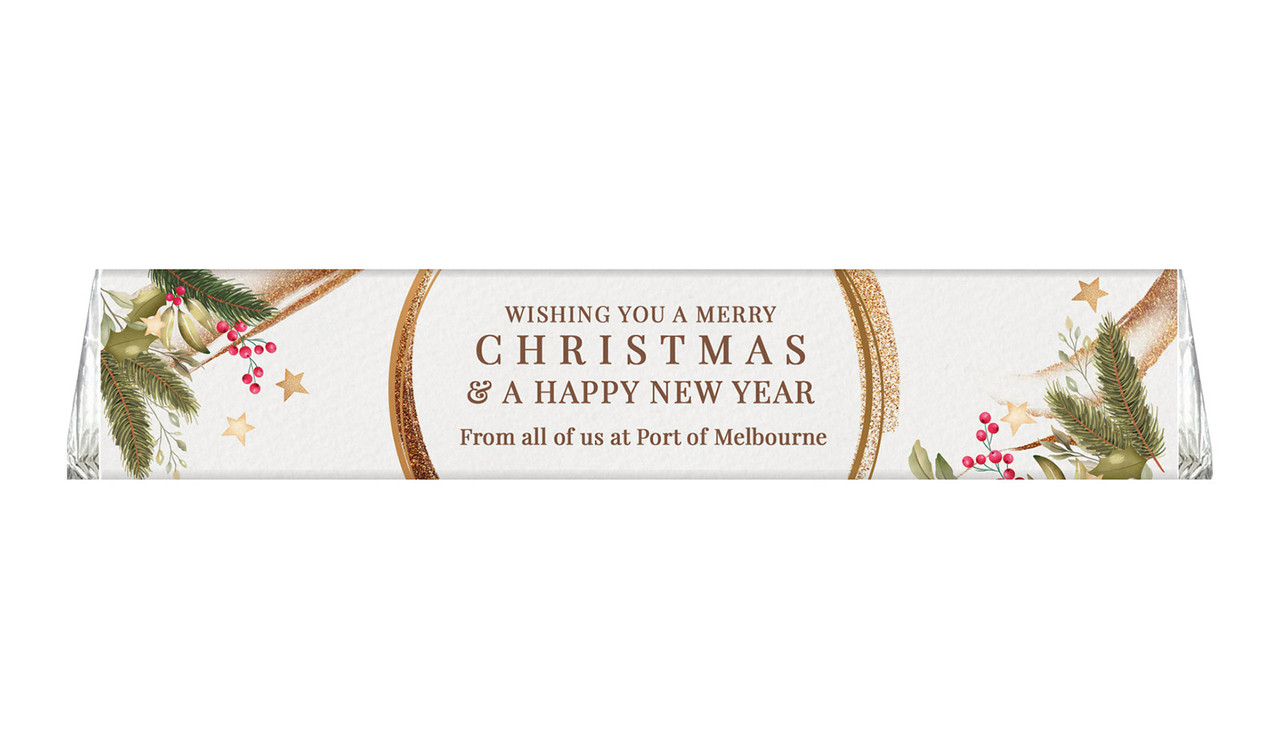 Golden Wreath Christmas Personalised Large Toblerone Bar 100g