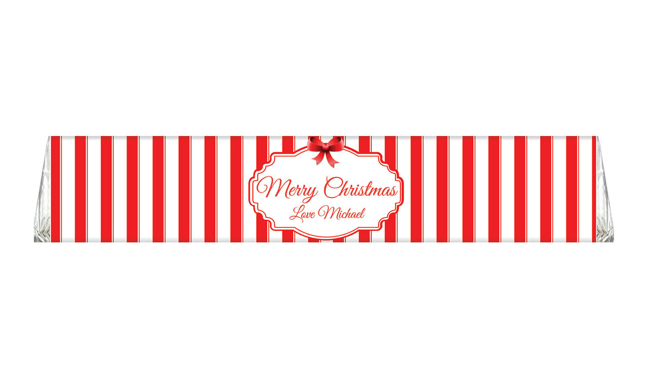 Stripes In Red Personalised Christmas Large Toblerone Chocolates 100g