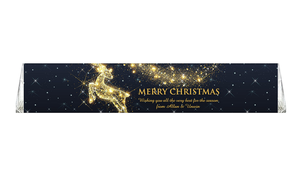 Glowing Reindeer Christmas Personalised Large Toblerone Bar 100g