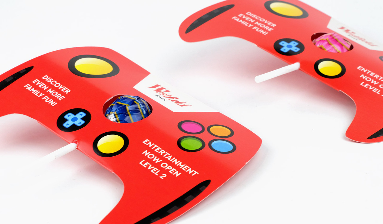Side profile of Chupa Chups In Branded Game Controller Pop Holder