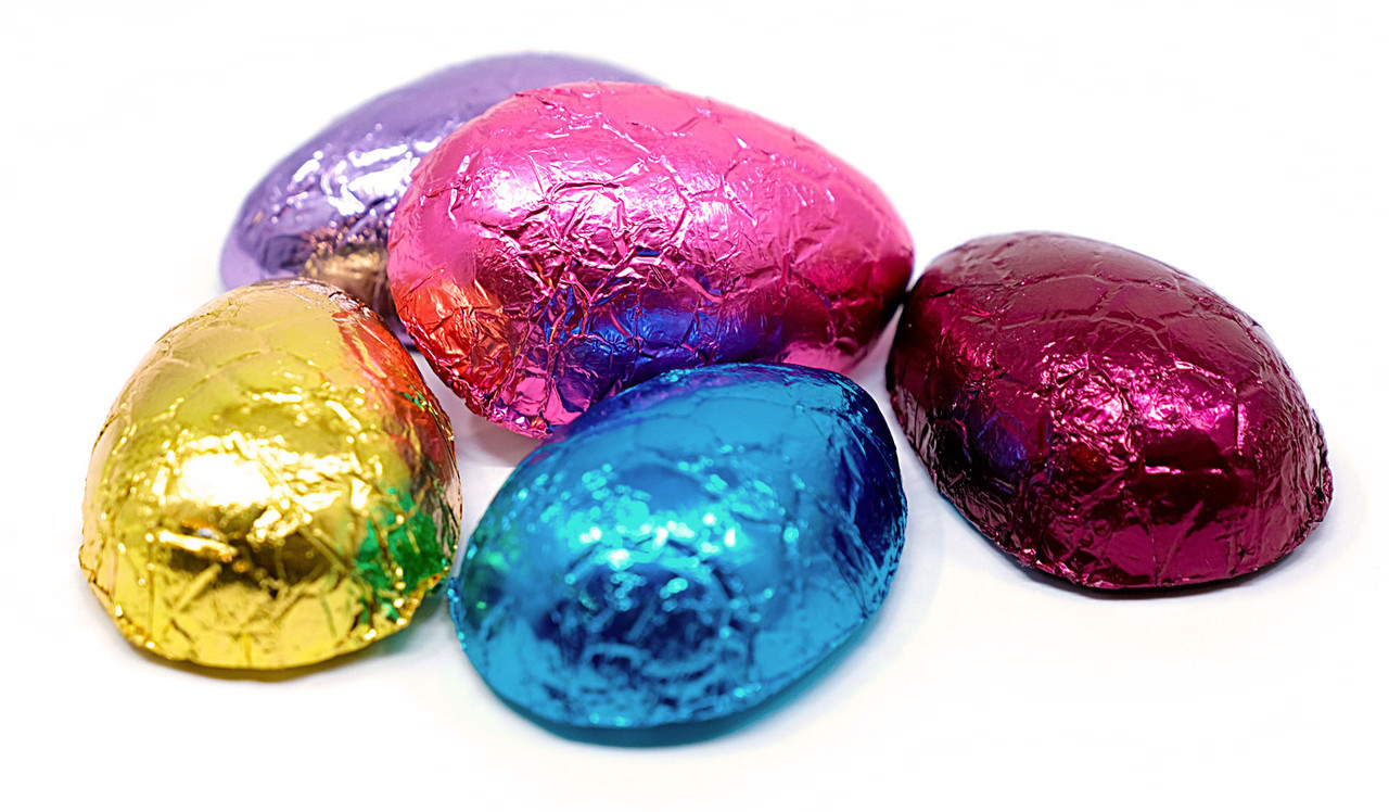 Thick milk chocolate half eggs