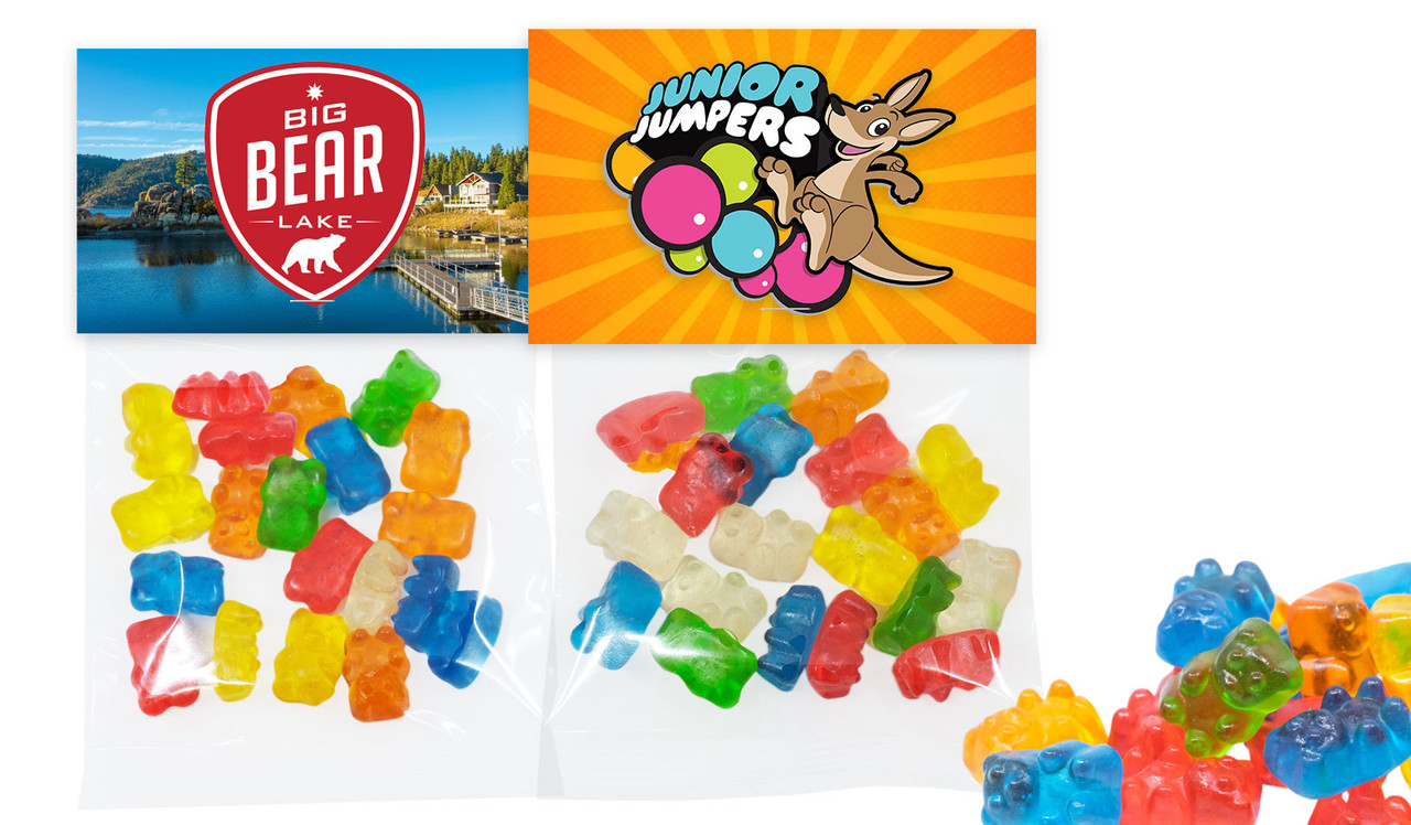 Branded Lolly Bag Topper With Gummy Bears