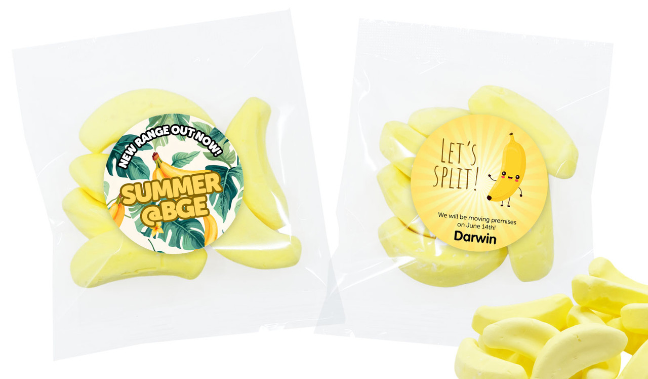 Branded Banana Lolly Bags 50g