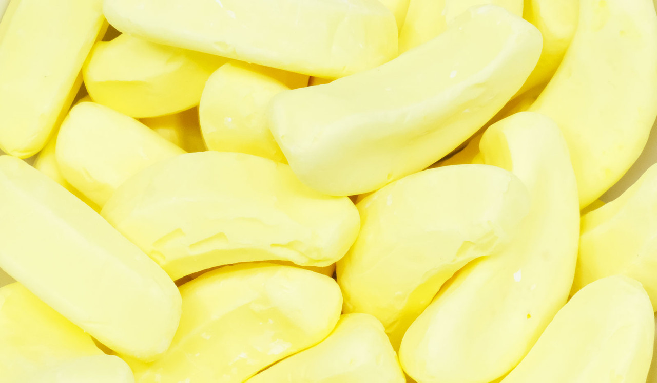 Close up of banana lollies
