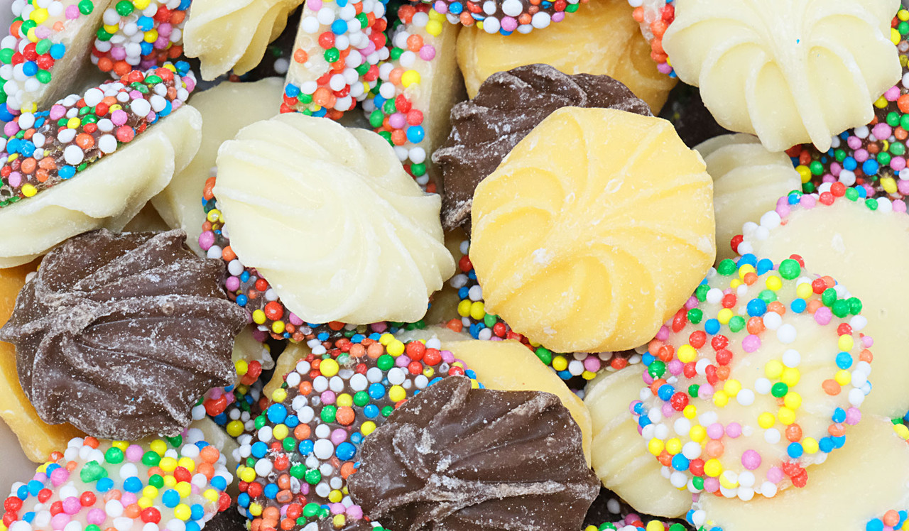 Closeup Branded Mixed Choc Whirls chocolate