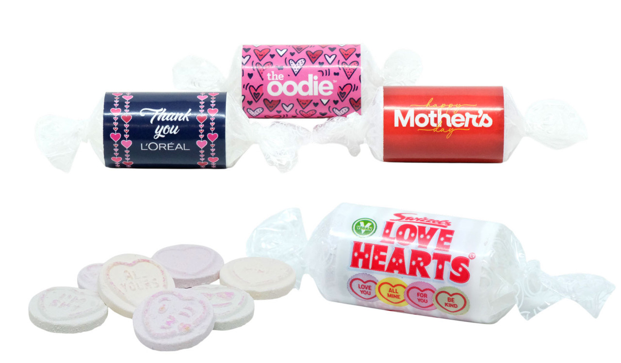 Branded Swizzels Love Hearts Mini Roll - Gluten-Free & Vegan (12-Pack)