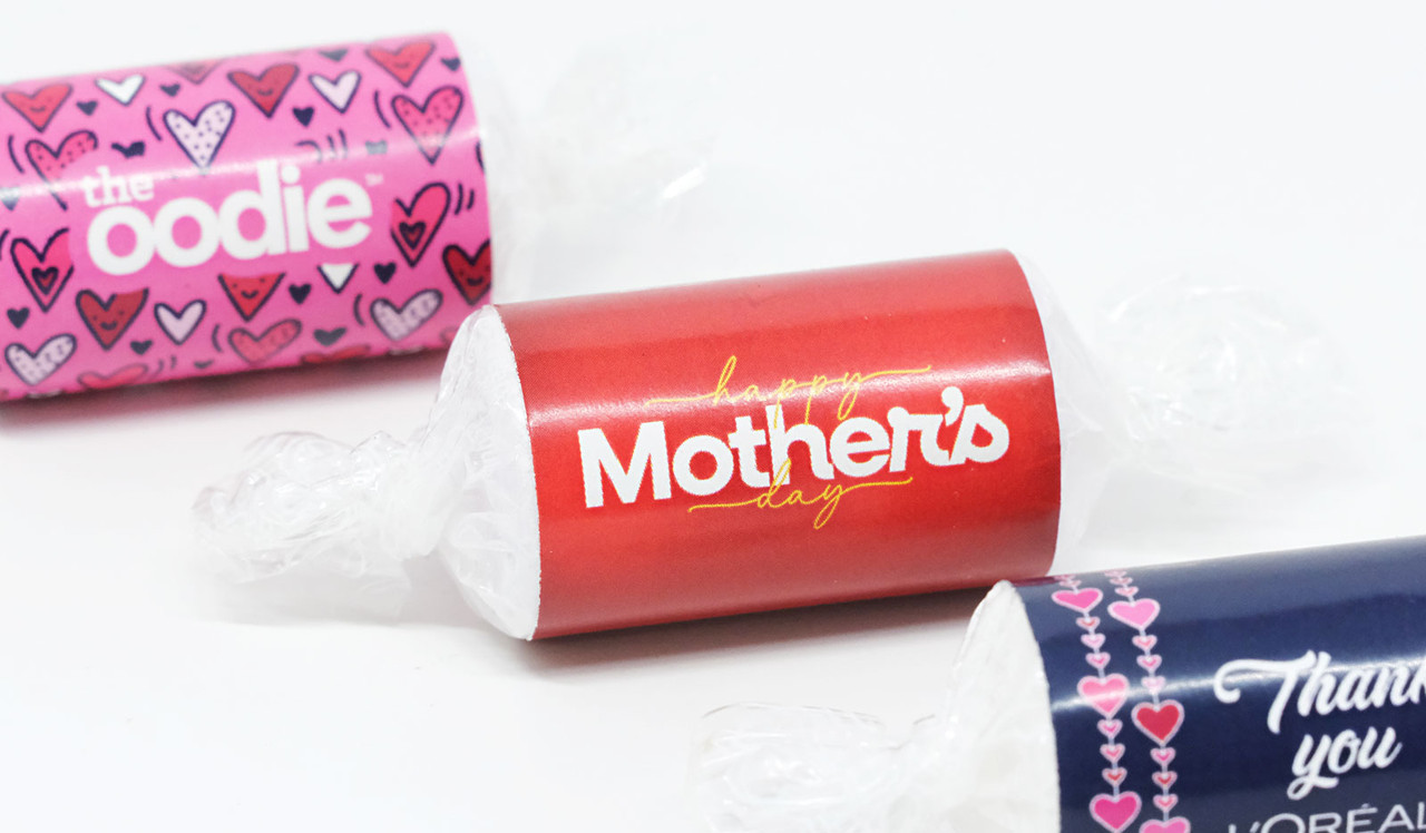 Close up of Branded Swizzels Love Hearts Mini Roll - Gluten-Free & Vegan (12-Pack)