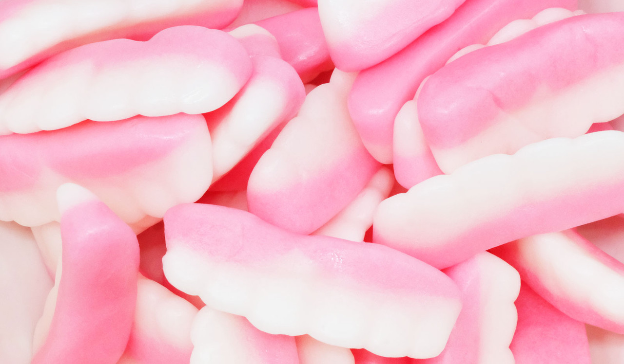 Close up of Jelly False Teeth 