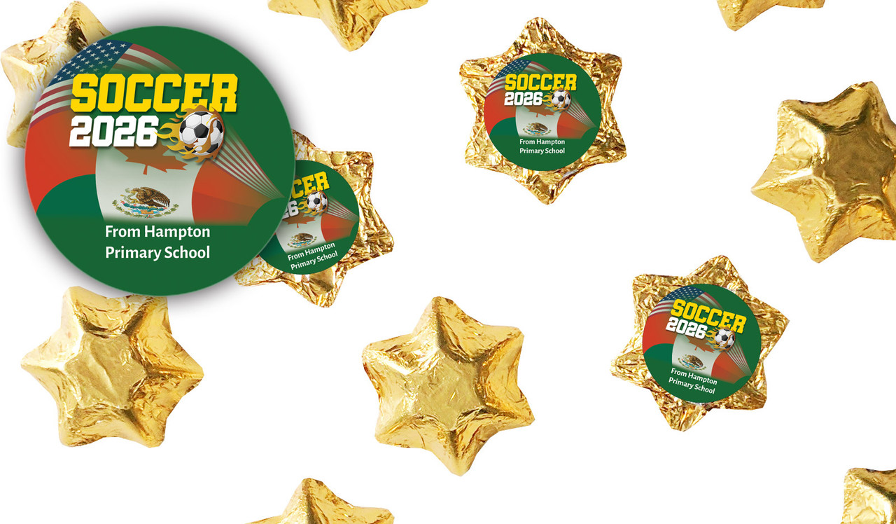 Soccer Championship Foil Chocolate Stars