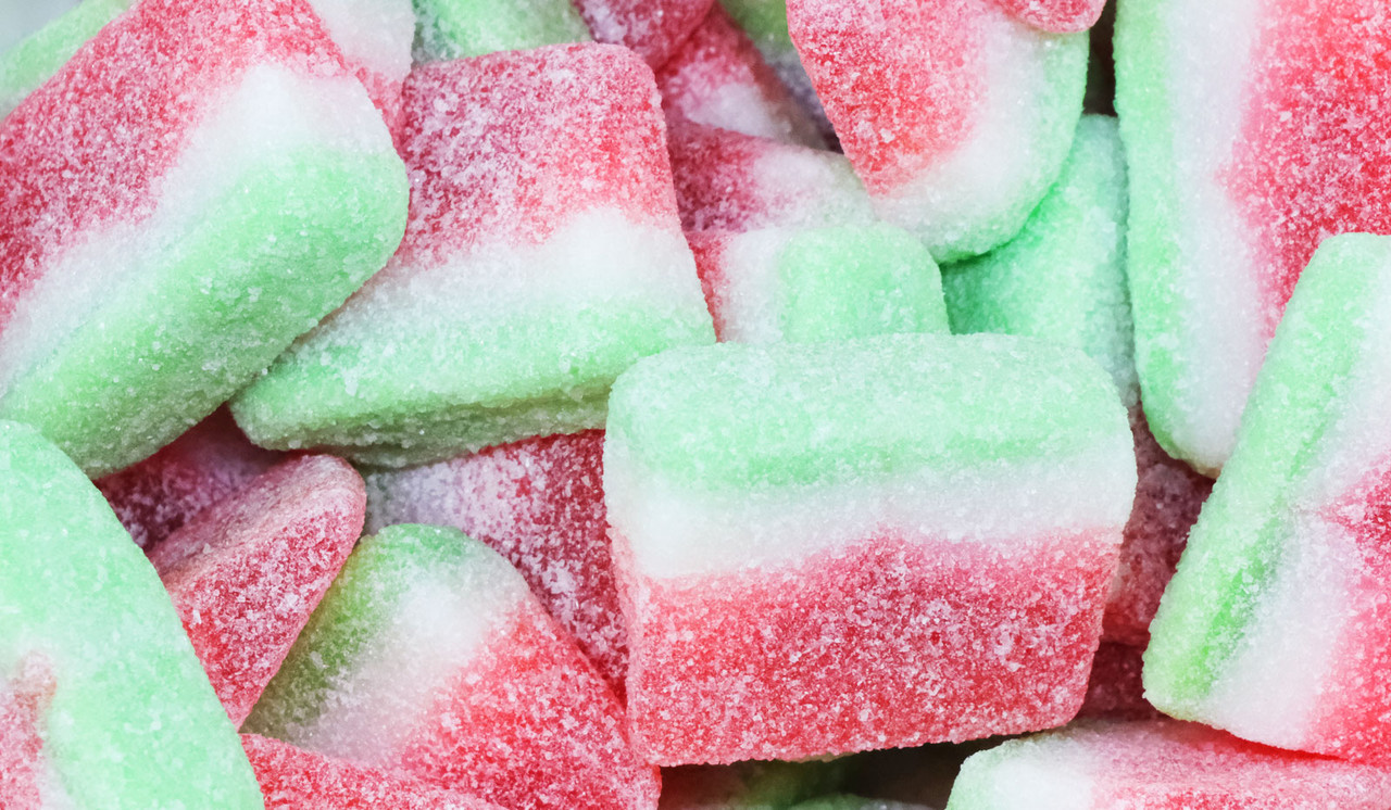 Close up of watermelon confectionery
