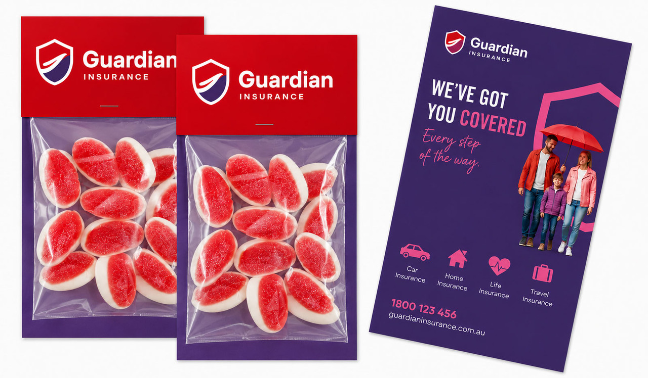 Strawberry And Cream Lolly Bags With Extended Topper 50g