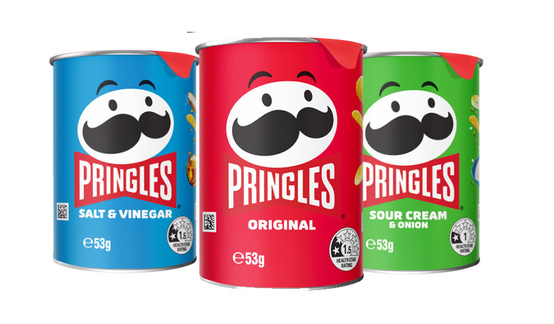 Included flavours of Pringles Chips TM Branded 53g Tube