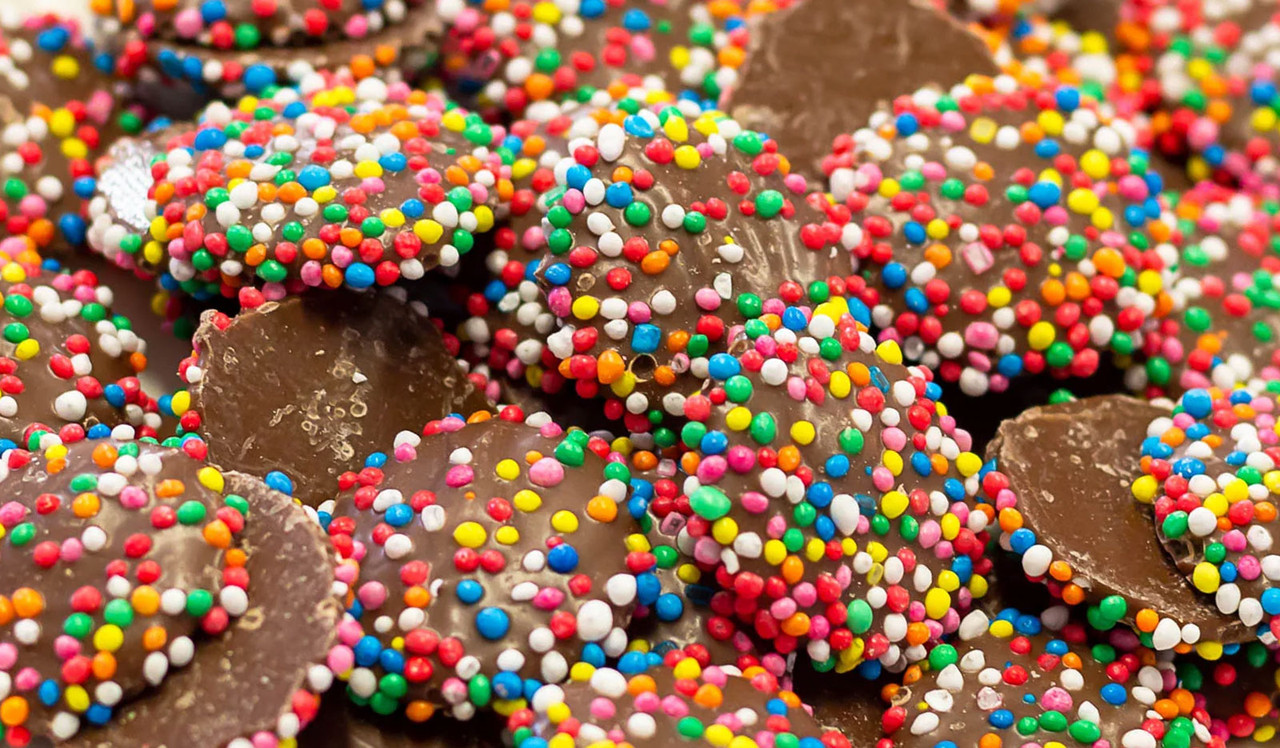 Delicious chocolate mini freckles and speckles