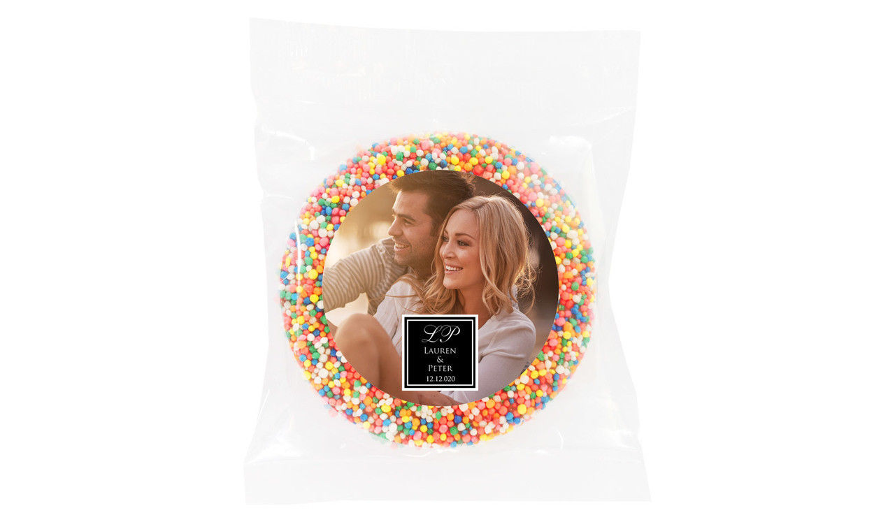 A Photo With Square Personalised Giant Chocolate Freckle