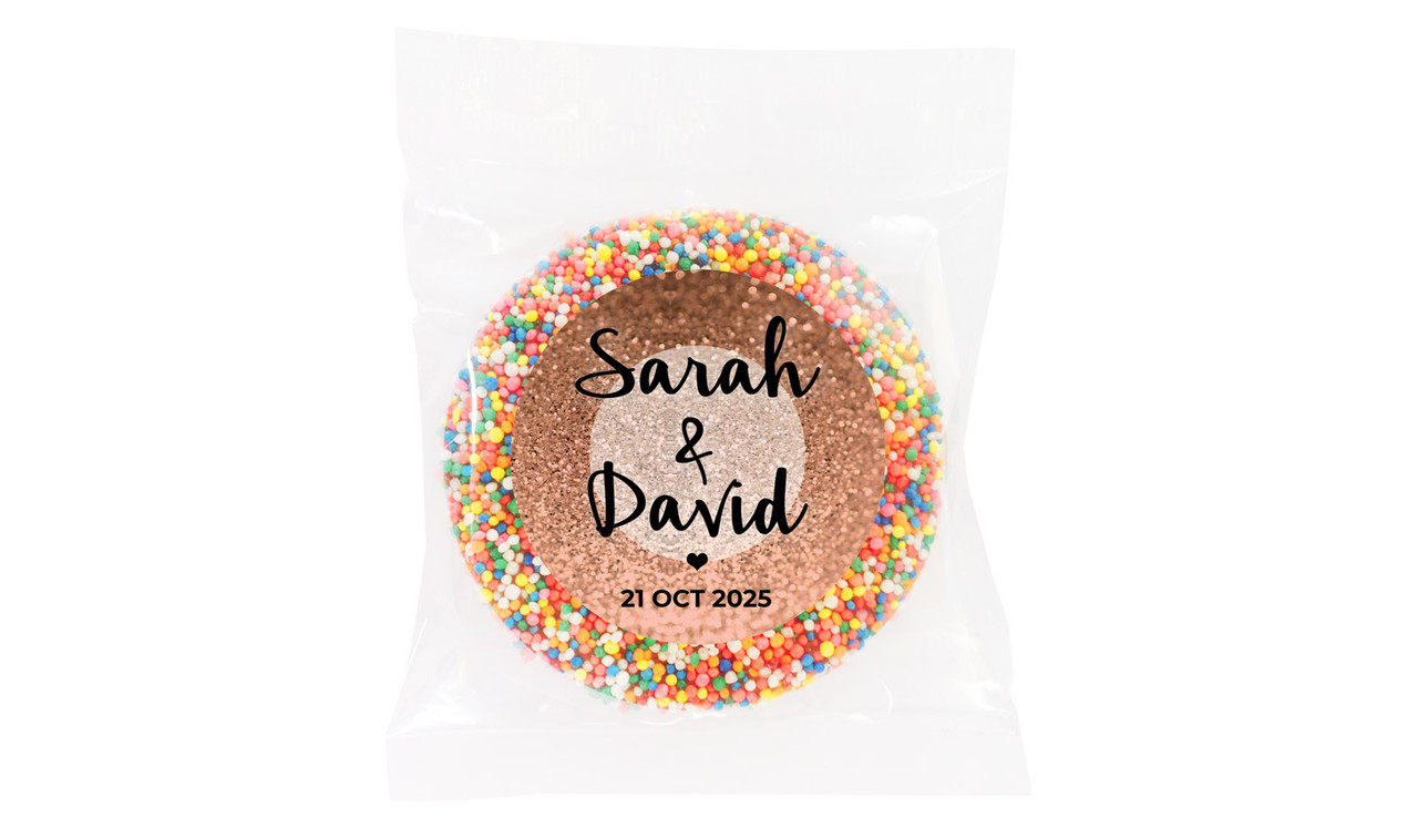 Glitter Rose Gold Personalised Giant Chocolate Freckle