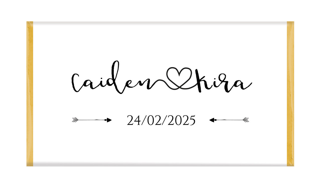 Cursive Names Personalised Wedding Chocolates