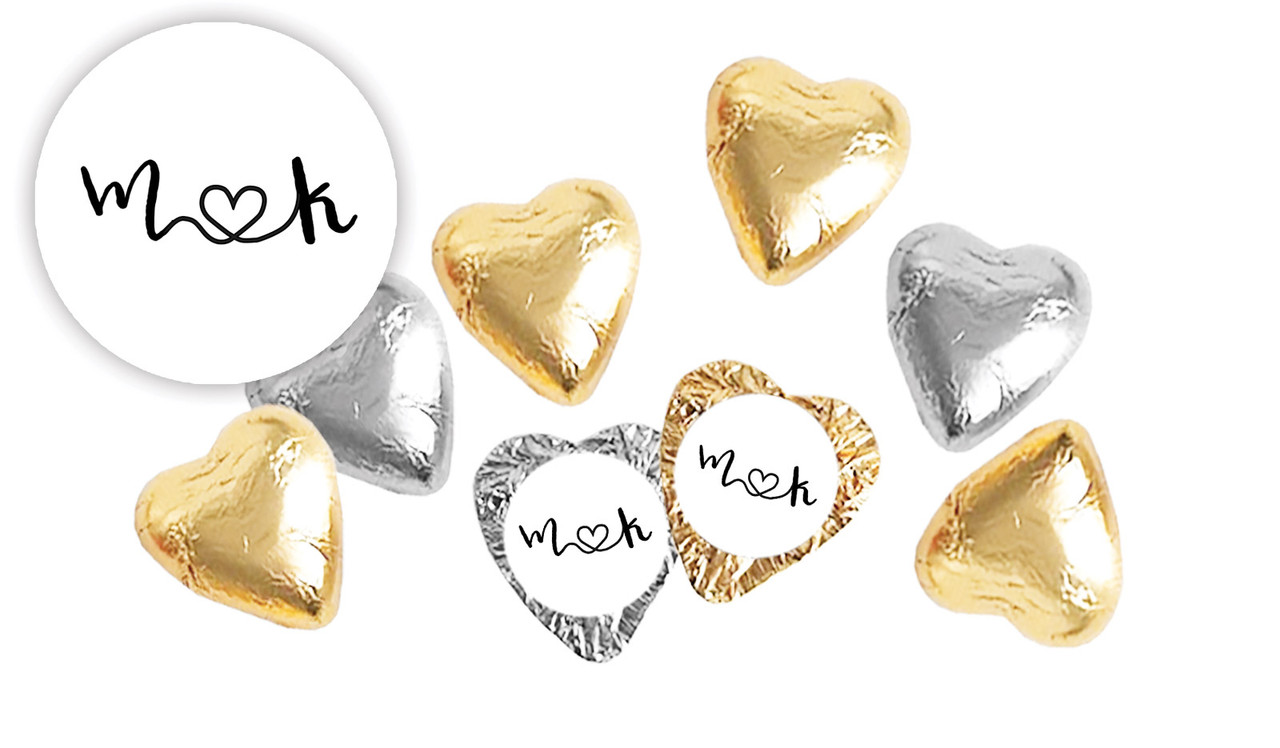 Cursive Names Personalised Foil Chocolate Hearts
