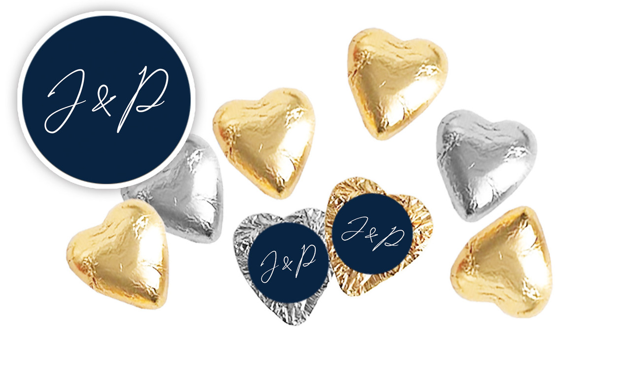 Large Names Personalised Foil Chocolate Hearts