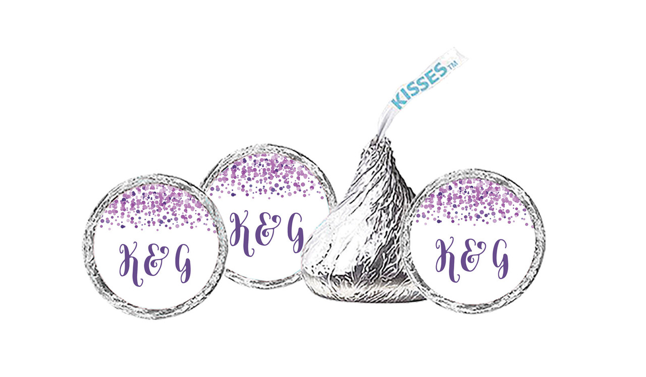 Purple Confetti Personalised Hersheys Kisses