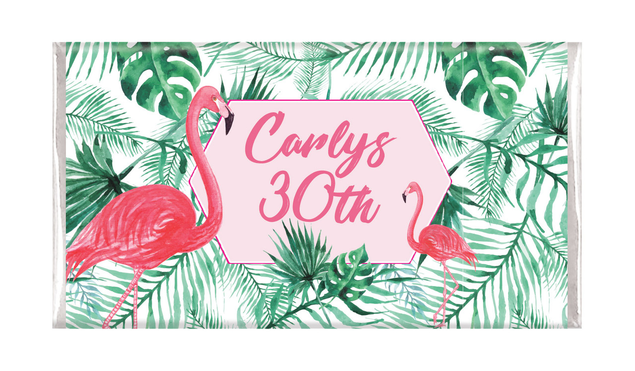 Flamingo Jungle Birthday Personalised Chocolates