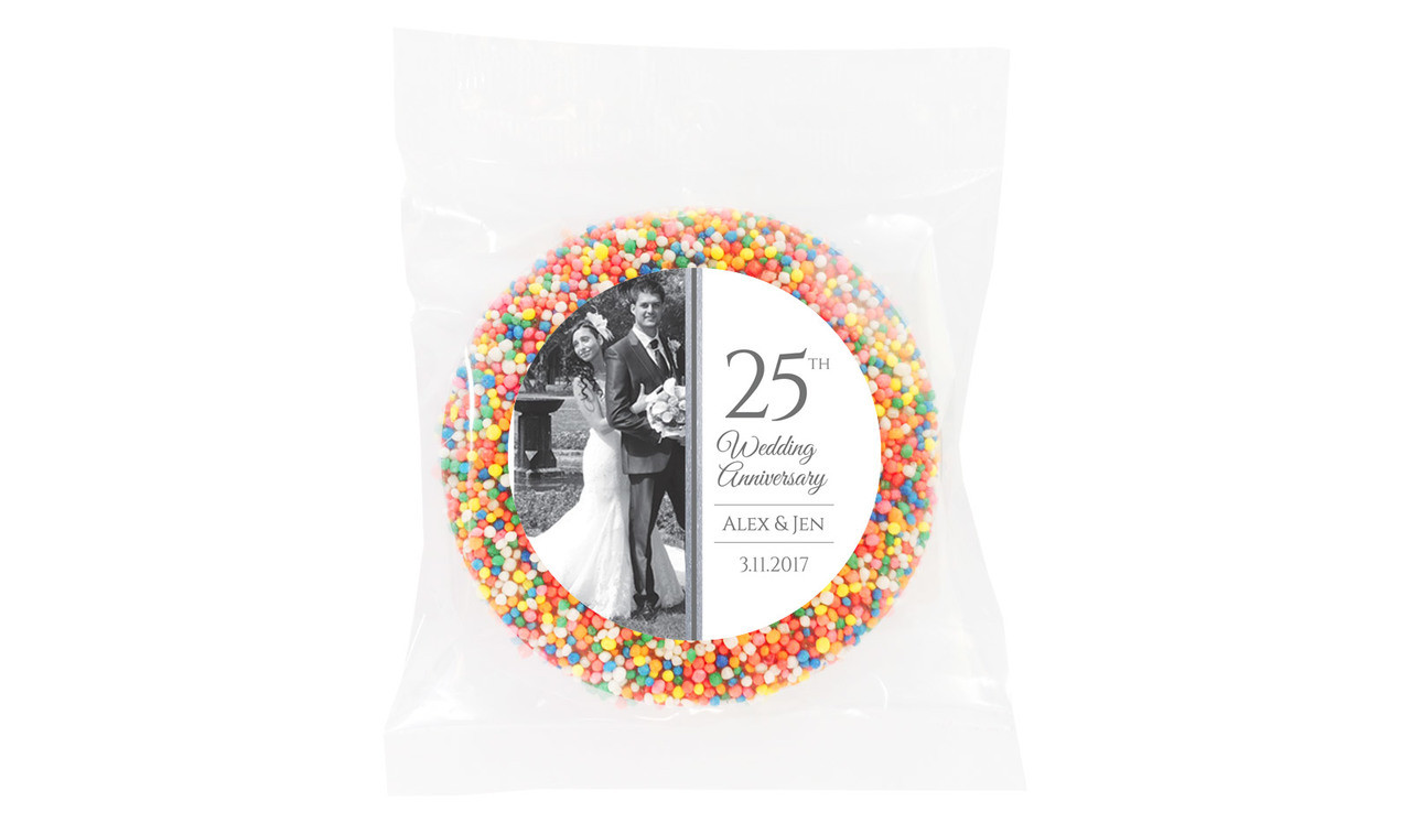 Classic Gold Anniversary Personalised Chocolate Freckle