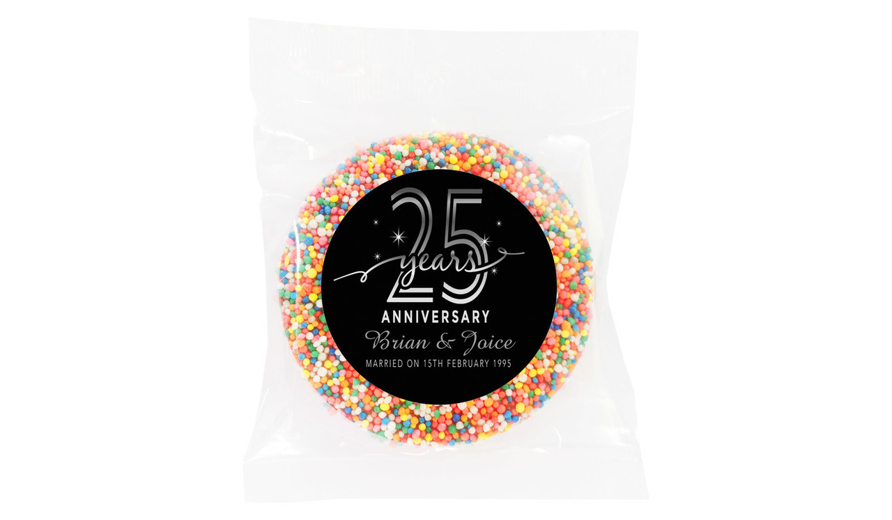Big Number Silver Anniversary Personalised Chocolate Freckle